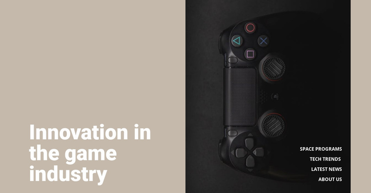Innovation in game industry Website Template