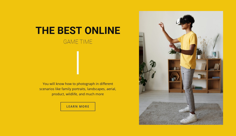 The best online games Landing Page