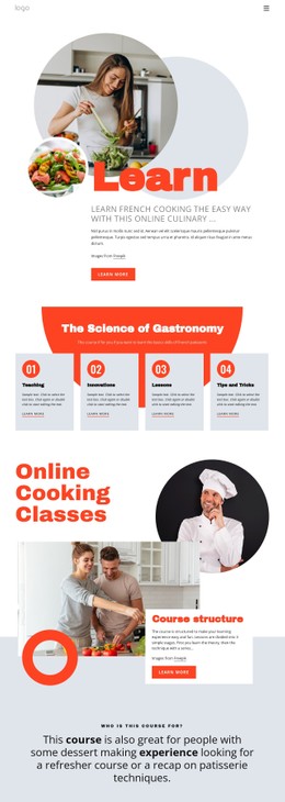 Learn Cooking The Easy Way Landing Page