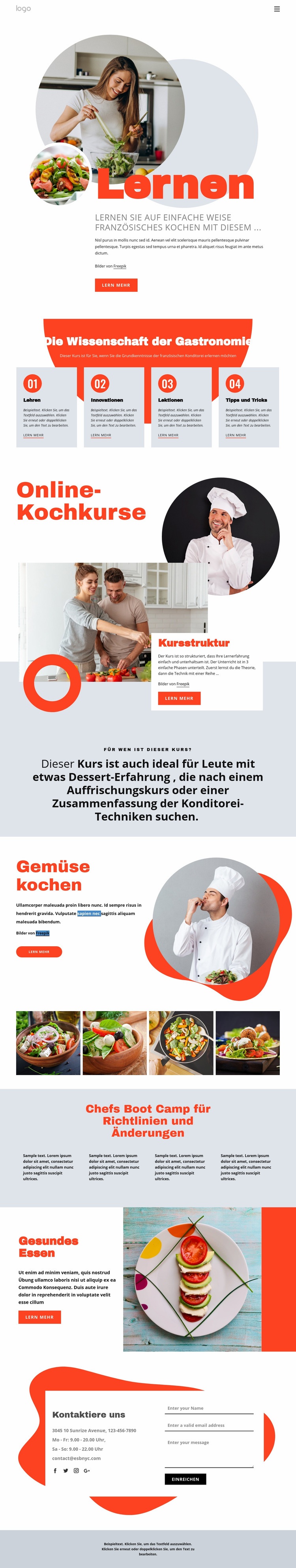 Lerne das Kochen auf einfache Weise CSS-Vorlage