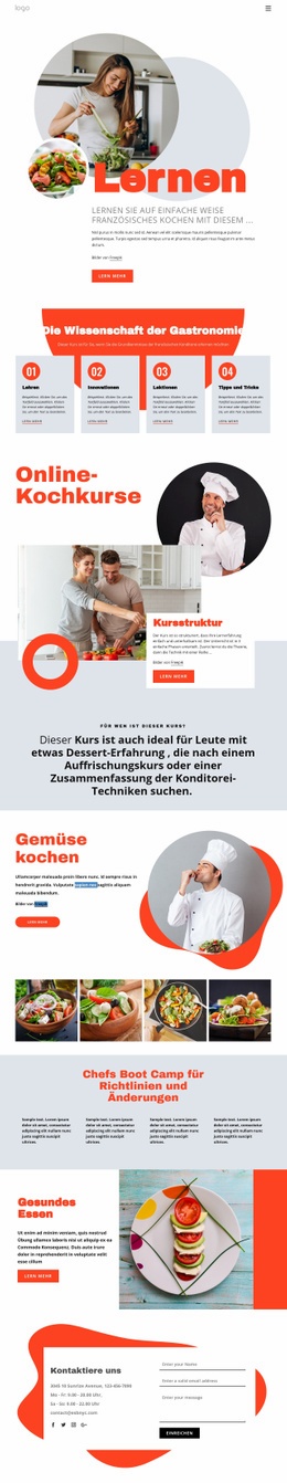 Lerne Das Kochen Auf Einfache Weise - HTML-Vorlage