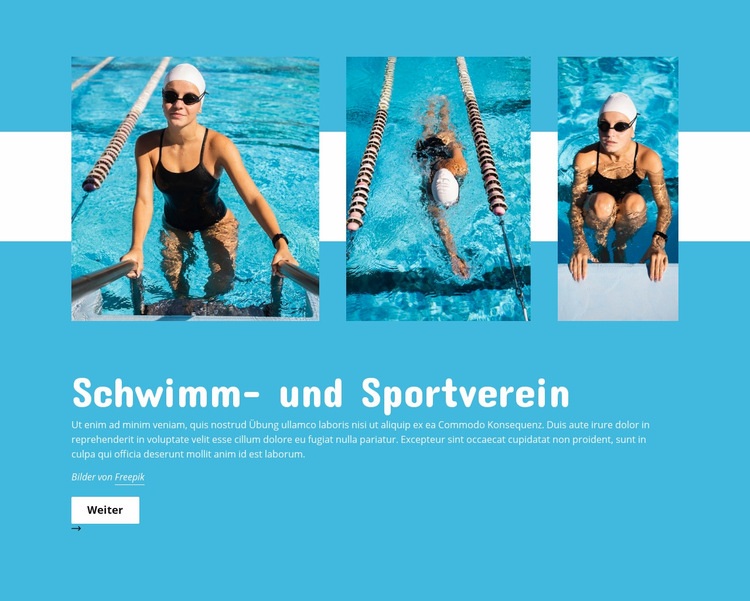 Schwimmbadclub Website-Modell