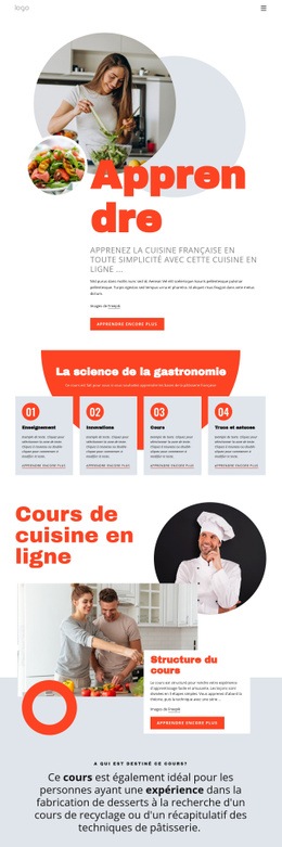 Apprenez À Cuisiner En Toute Simplicité - Créateur De Sites Web Ultime