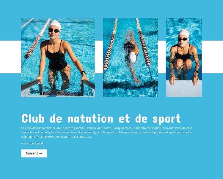 Club de piscine Maquette de site Web