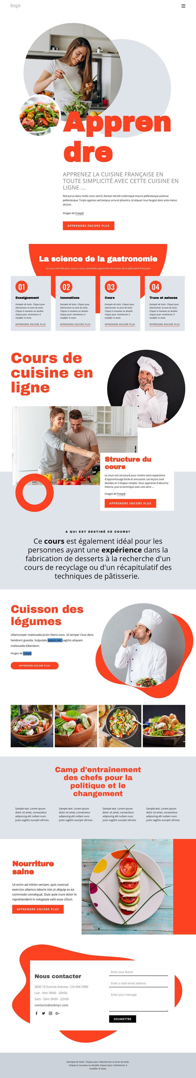 Apprenez à cuisiner en toute simplicité Modèle HTML