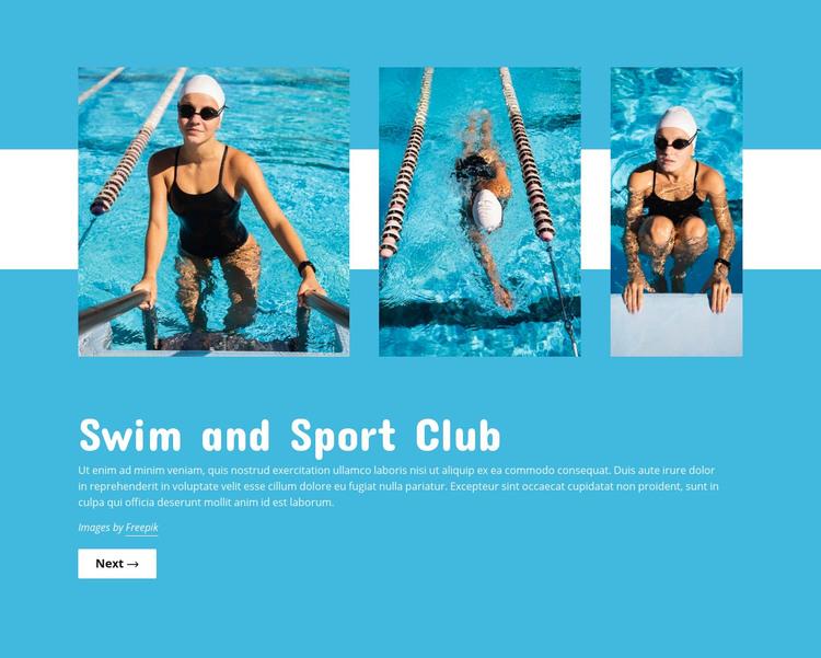 Swimming pool club Homepage Design
