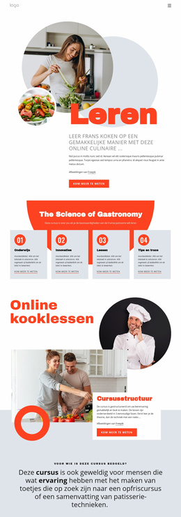 Premium Websitemodel Voor Leer Koken Op Een Gemakkelijke Manier
