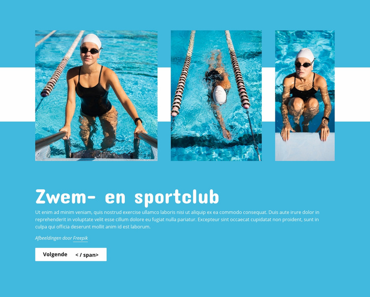 Zwembad club Website mockup