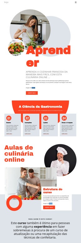 Maquete De Site Premium Para Aprenda A Cozinhar De Maneira Fácil