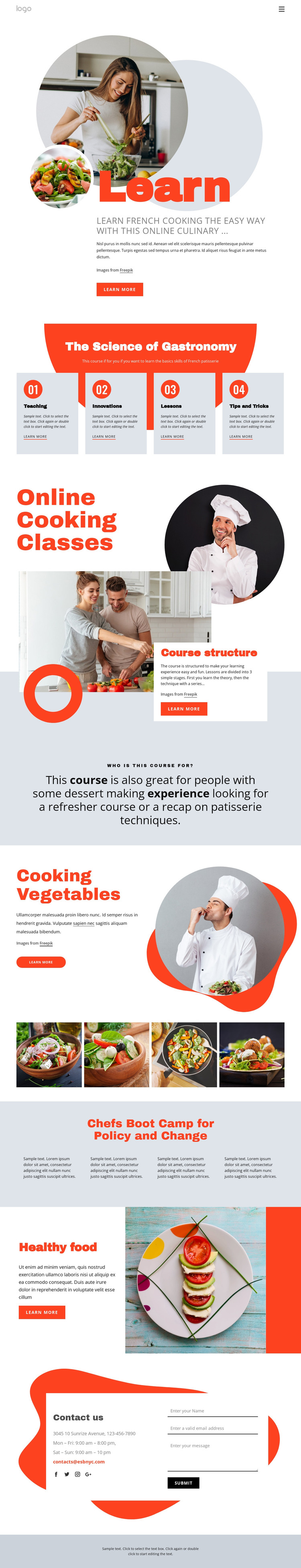 Learn cooking the easy way Web Design
