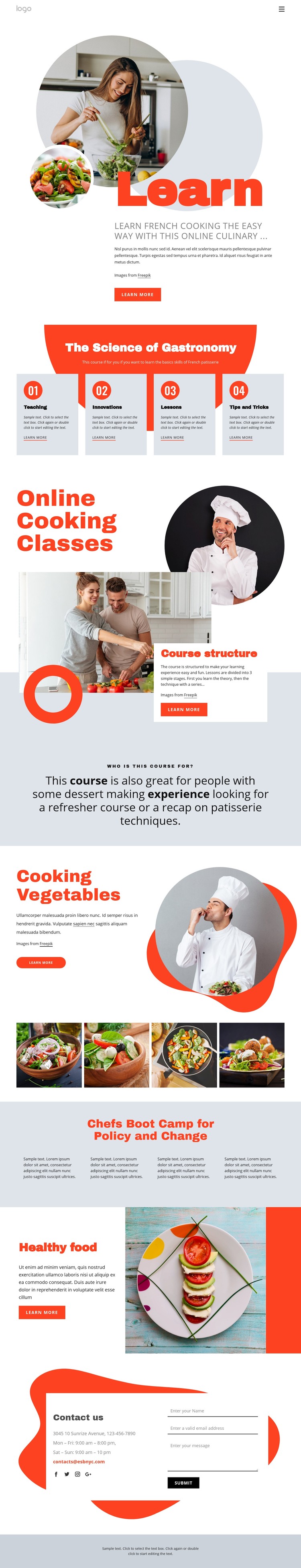 Learn cooking the easy way Webflow Template Alternative
