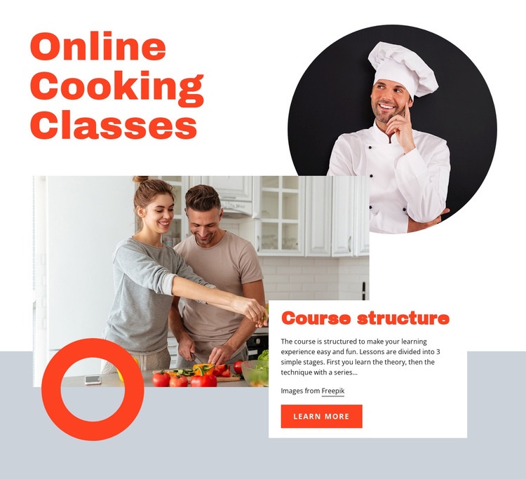 Online kurzy vaření Html Website Builder