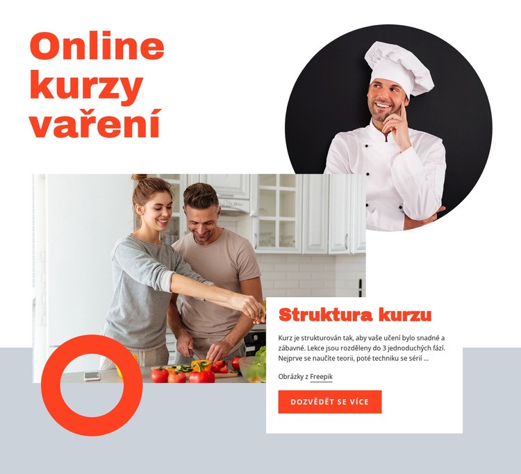 Online kurzy vaření Šablona webové stránky