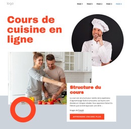 Cours De Cuisine En Ligne - Site Avec Téléchargement De Modèles HTML