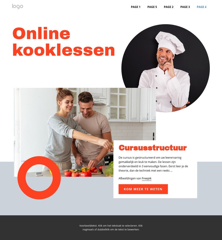 Online kooklessen CSS-sjabloon