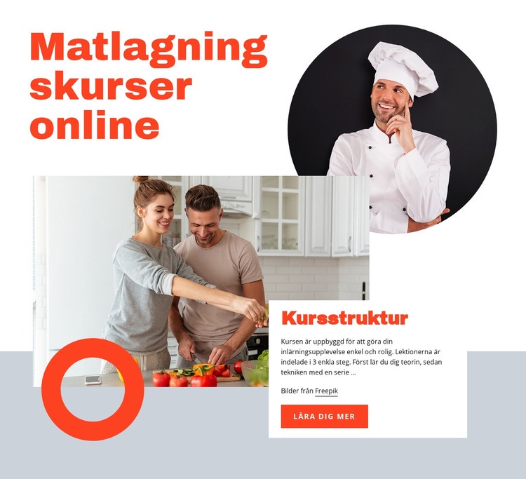 Online matlagningskurser Mall