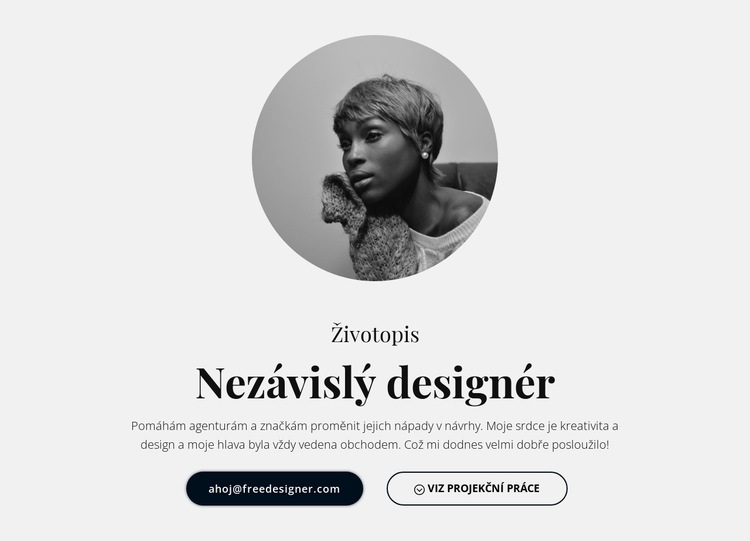 Životopisný návrhář na volné noze Webový design