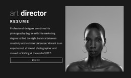 Art Director Resume Single Page Website