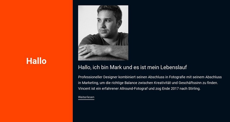 Hallo, es ist mein Lebenslauf HTML-Vorlage