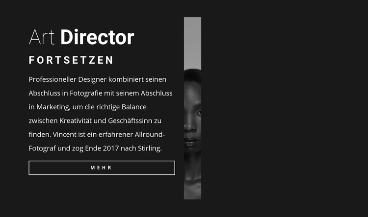 Art Director Lebenslauf HTML Website Builder