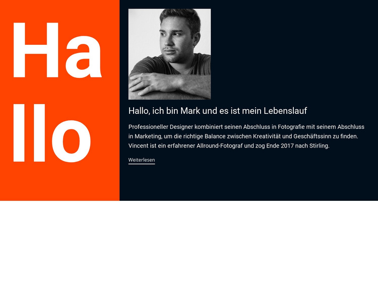 Hallo, es ist mein Lebenslauf HTML Website Builder