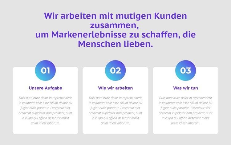 3 Spalten mit Zahlen HTML5-Vorlage