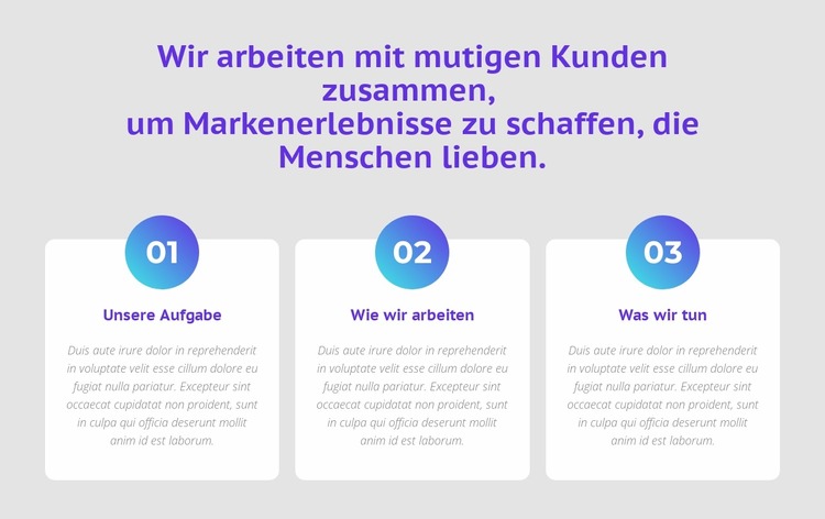 3 Spalten mit Zahlen Joomla Vorlage