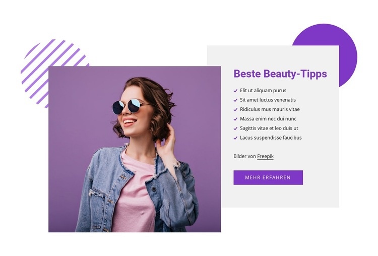 Die besten Beauty-Tipps Website Builder-Vorlagen