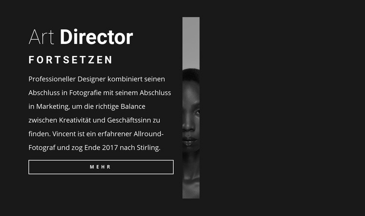 Art Director Lebenslauf Website-Modell