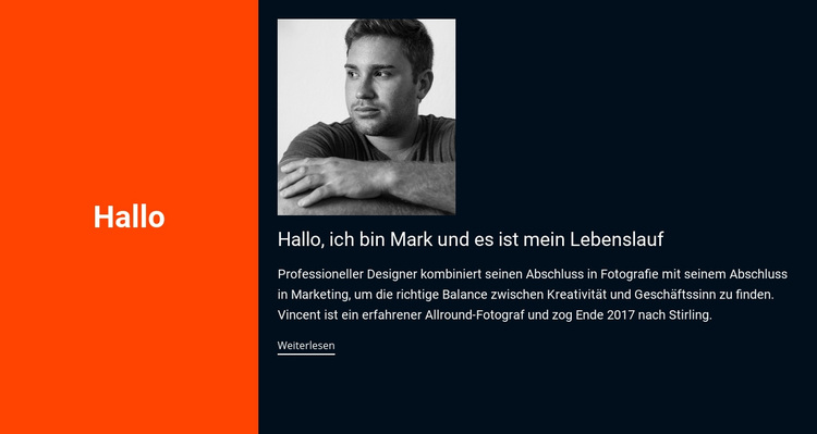 Hallo, es ist mein Lebenslauf WordPress-Theme