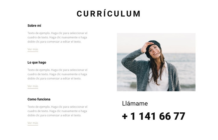 Currículum creativo Maqueta de sitio web
