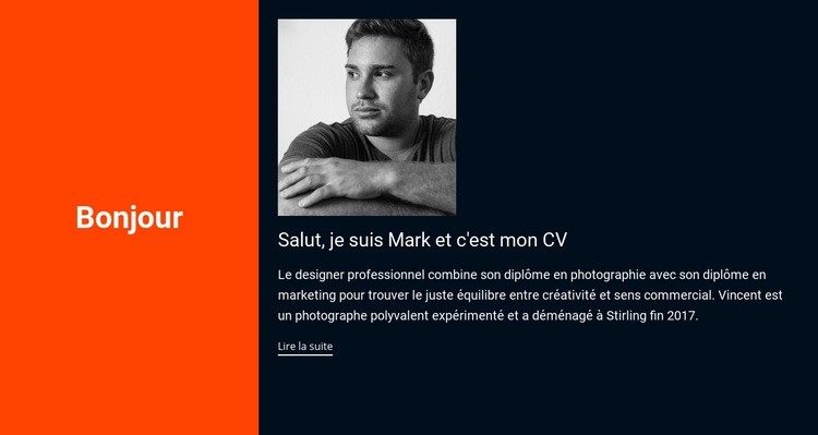 Bonjour, c'est mon CV Conception de site Web