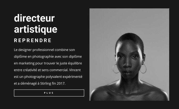 CV de directeur artistique Maquette de site Web