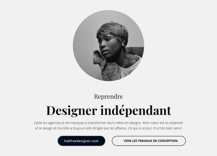 CV de designer indépendant Maquette de site Web