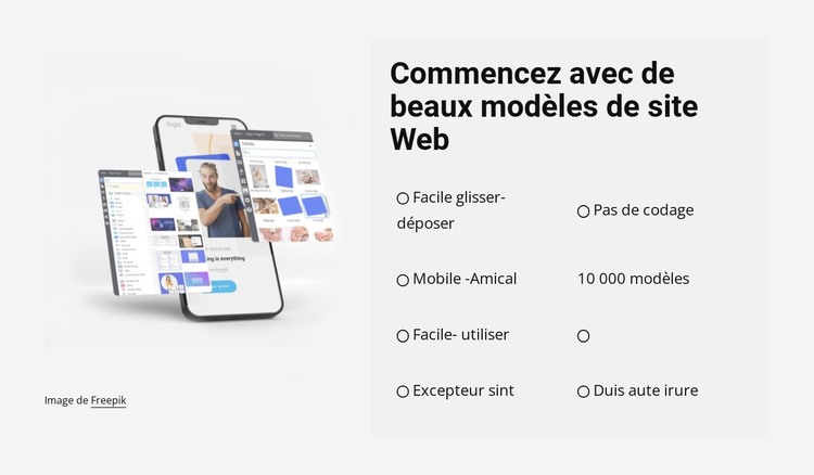 Commencez avec de beaux modèles Modèle HTML