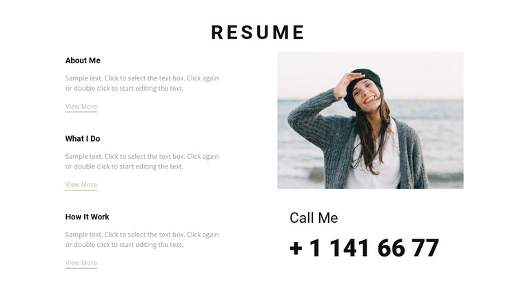 Creative resume Homepage Design
