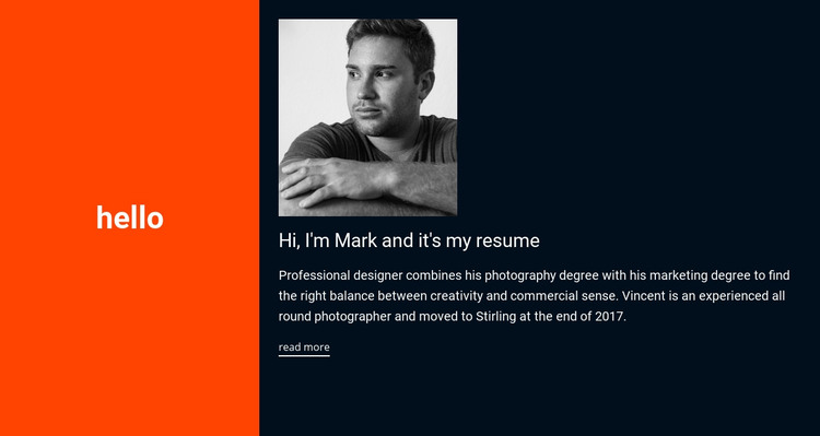 Hello, it's my resume Homepage Design