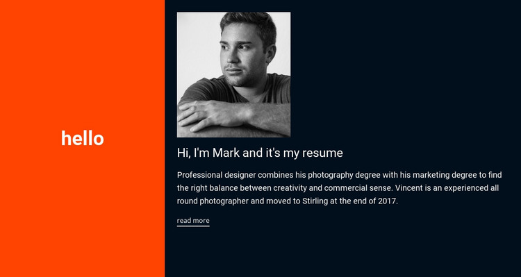 Hello, it's my resume HTML Template