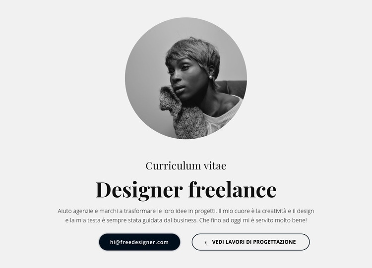 Curriculum per designer freelance Mockup del sito web