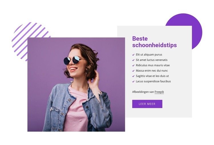 Beste schoonheidstips Sjabloon voor één pagina