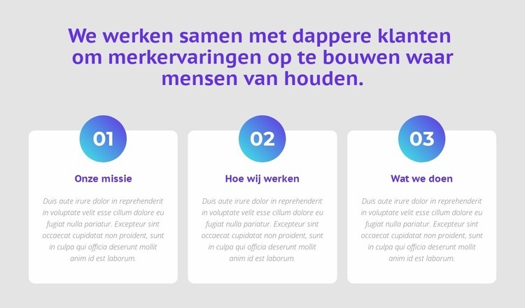 3 kolommen met cijfers Website Builder-sjablonen