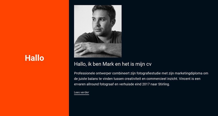 Hallo, het is mijn cv Website ontwerp