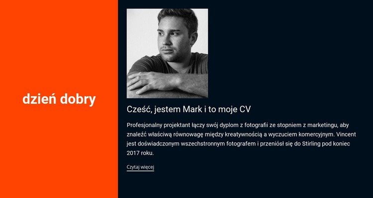 Witam, to moje CV Makieta strony internetowej