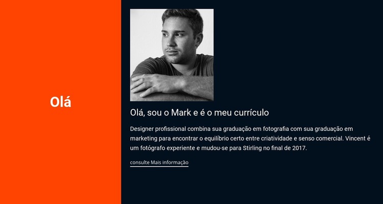 Ola é meu currículo Construtor de sites HTML