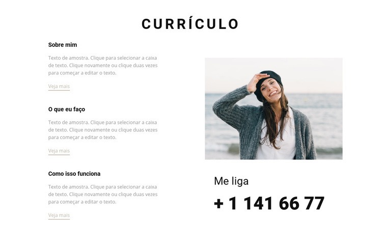 Currículo criativo Design do site