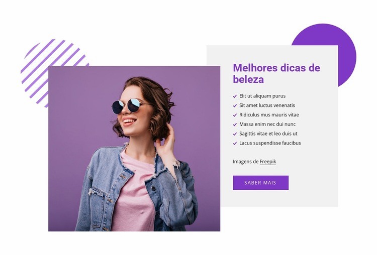 Melhores dicas de beleza Modelo HTML5