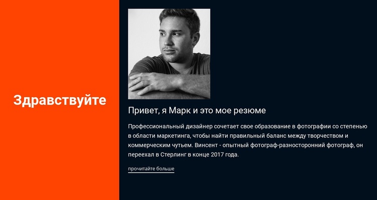 Привет это мое резюме WordPress тема