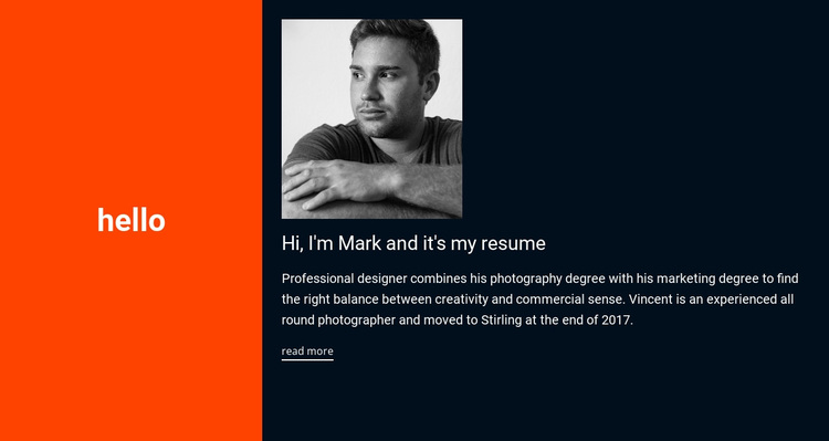 Hello, it's my resume Website Design