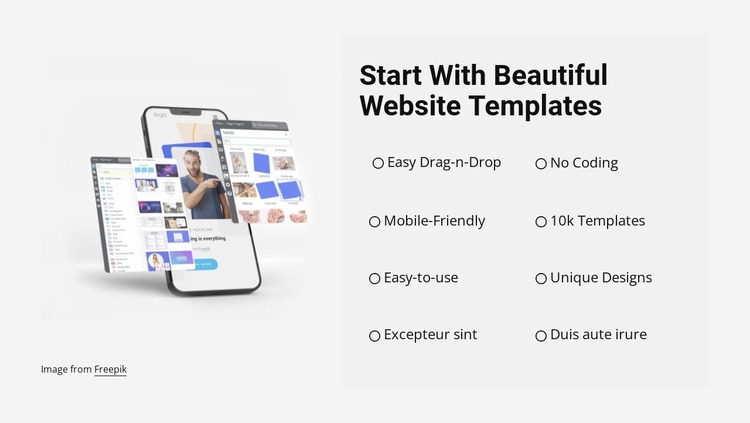 Start with beautiful templates Website Mockup