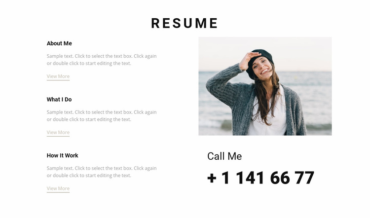 Creative resume Wix Template Alternative